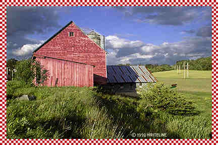 All images Copyright &copy; 1997 - 2000 WriteLine. All Rights Reserved. Red Barn postcard