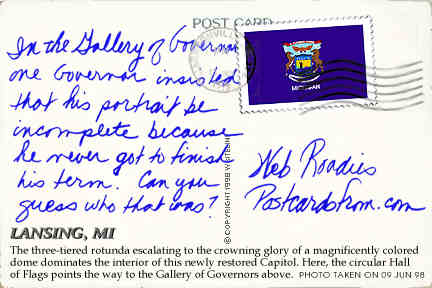 All images Copyright &copy; 1997 - 2000 WriteLine. All Rights Reserved. Michigan state flag stamp
