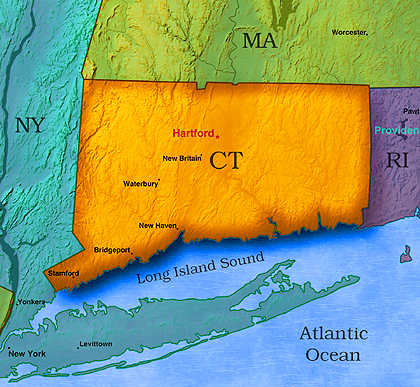 &copy; 2005 WriteLine. Connecticut Map
