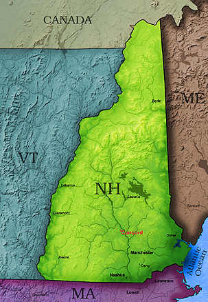 &copy; 2005 WriteLine. New Hampshire Map