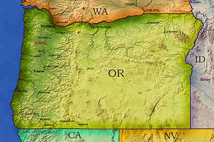 &copy; 1998 WriteLine. Oregon map