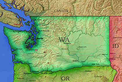 &copy; 1998 WriteLine. Washington map