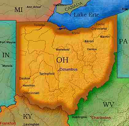 © 1999 WriteLine. Ohio map